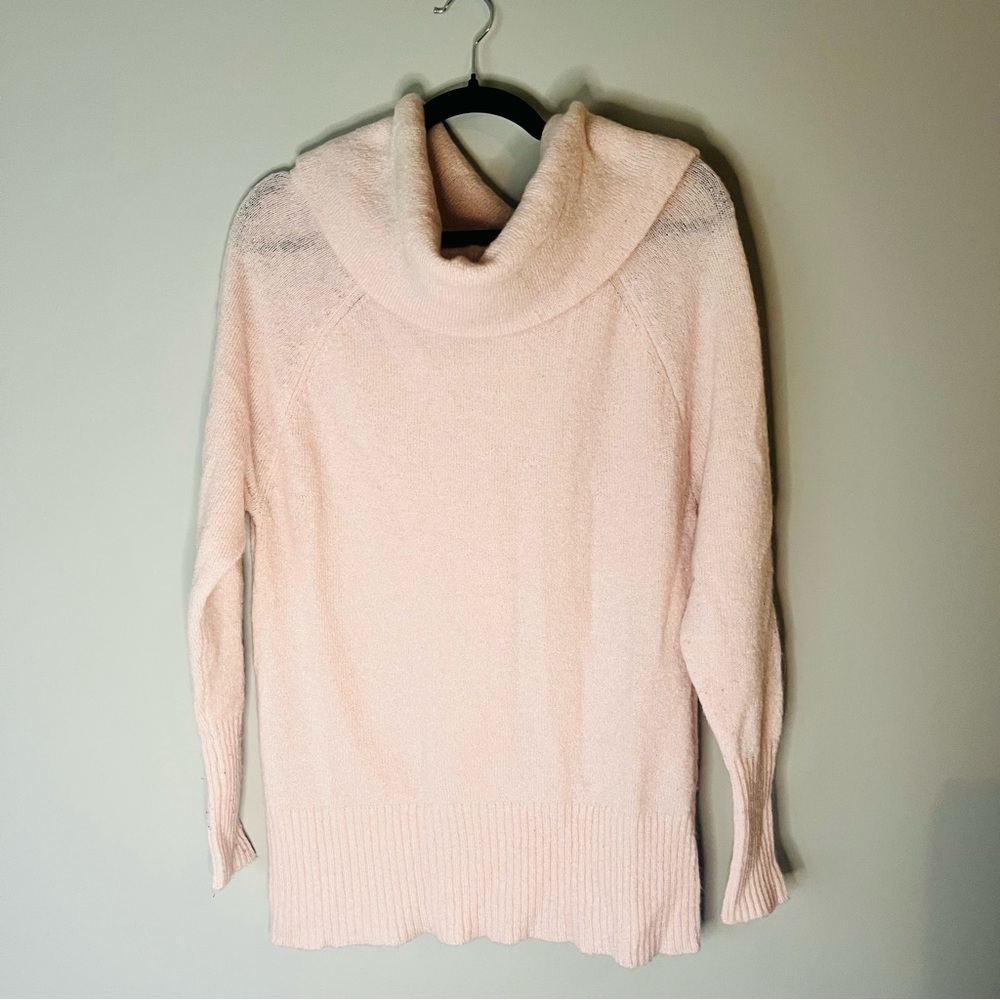 Express Soft Blush Light Pink Cowl Neck Sweater